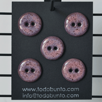 5 pcs. 21mm ceramic buttons mulberry