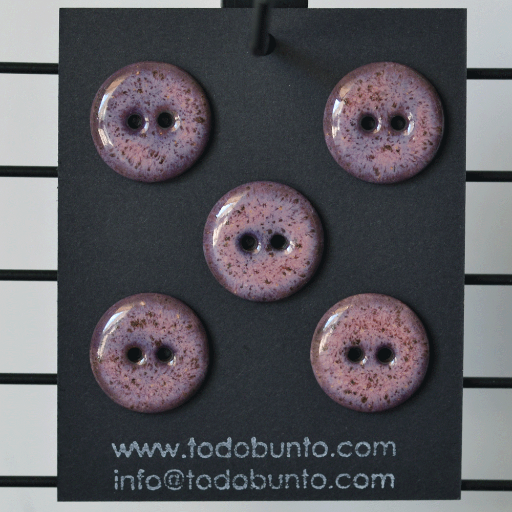 5 pcs. 21mm ceramic buttons mulberry