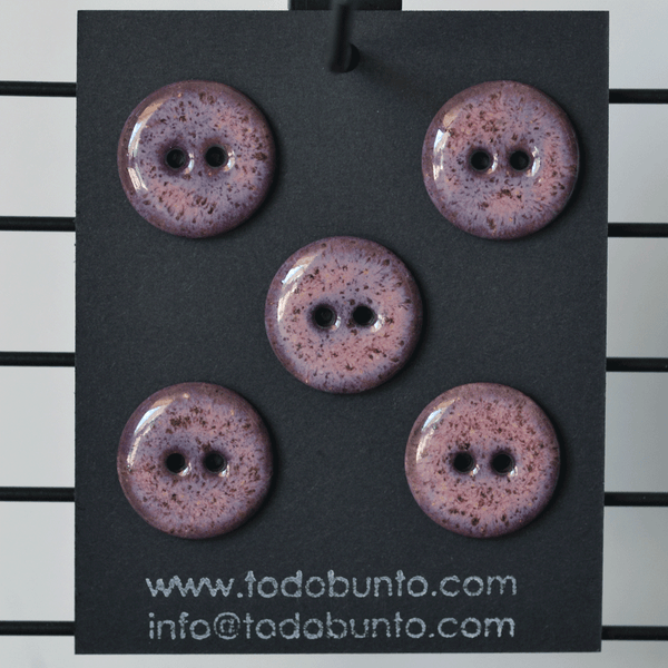 5 pcs. 21mm ceramic buttons mulberry