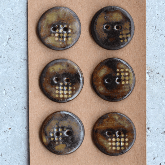 6 pcs. 23 mm ceramic buttons burn