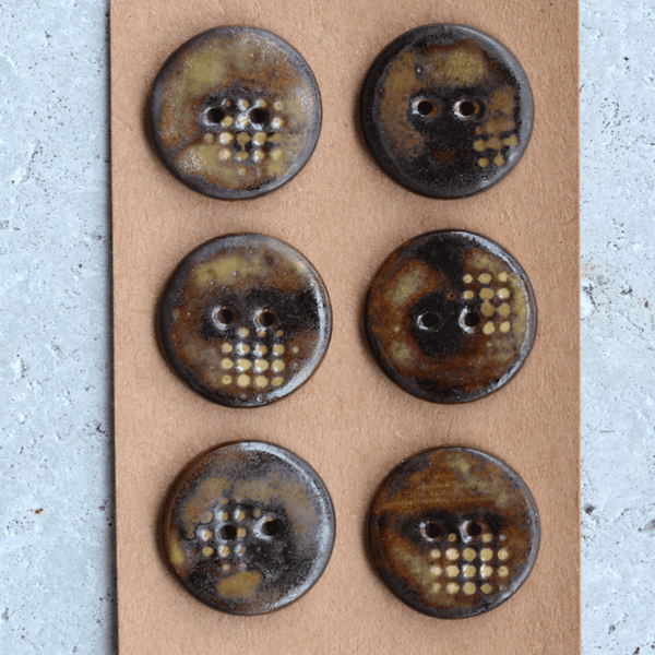 6x23 mm Handmade Keramikknöpfe Burn