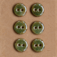 15/16mm Handmade Keramikknöpfe Olive/Braun