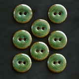 8pcs. 18 mm ceramic buttons brown/green