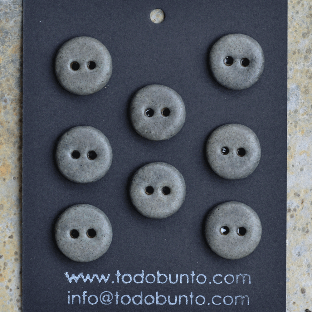 15-16mm ceramic buttons charcoal