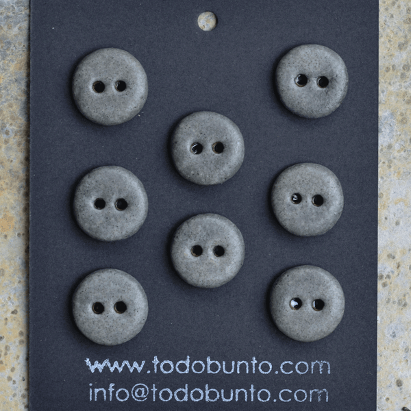 15-16mm ceramic buttons charcoal