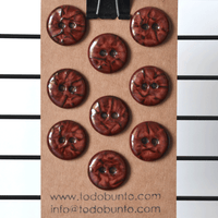 9 pcs. 17/18mm ceramic buttons cinnabar