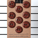 9 pcs. 17/18mm ceramic buttons cinnabar