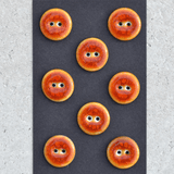 8 pcs.  17/18mm porcelain buttons orange solar