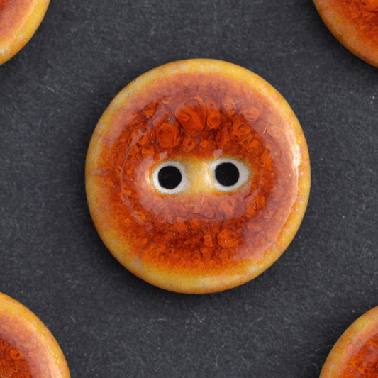 8 pcs.  17/18mm porcelain buttons orange solar