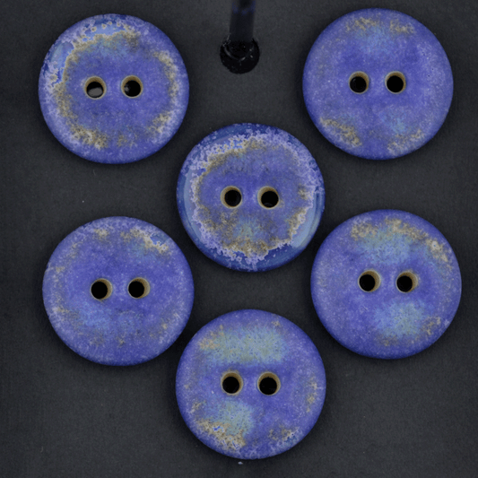 6 pcs. 18mm ceramic buttons lilac/blue