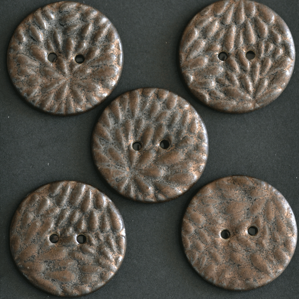 5pcs. 27 mm ceramic buttons metallic drops