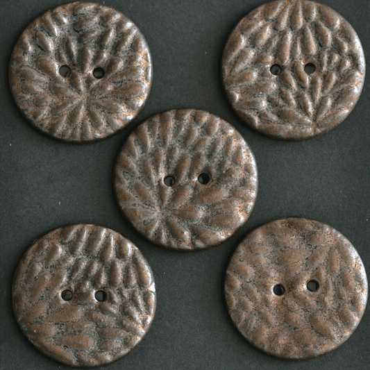5pcs. 27 mm ceramic buttons metallic drops