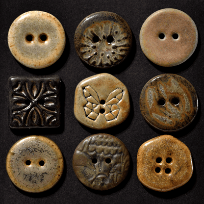 9 pcs. 23 mm ceramic buttons mix