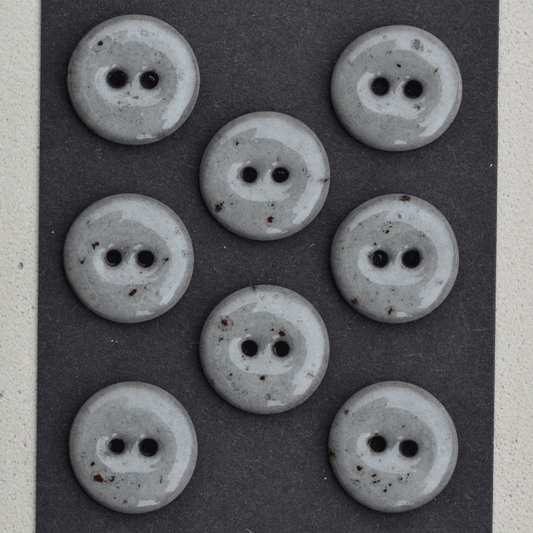 17/18mm (black)porcelain buttons sprinkle grey