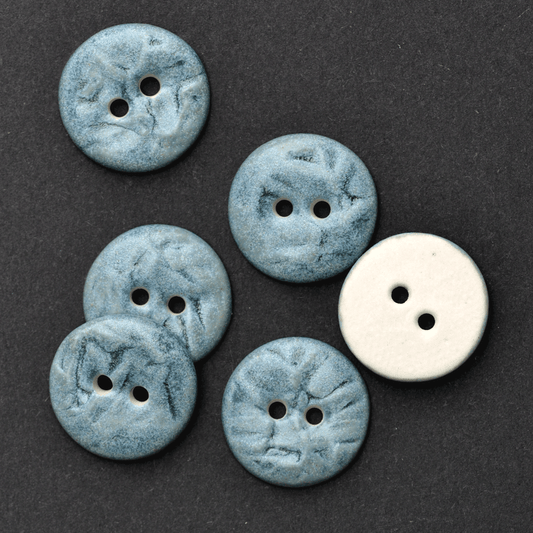 17/18mm porcelain buttons smokey blue