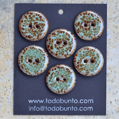 6 pcs. 23mm ceramic buttons spots