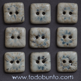 9 pcs. 17x17mm ceramic buttons rime ice