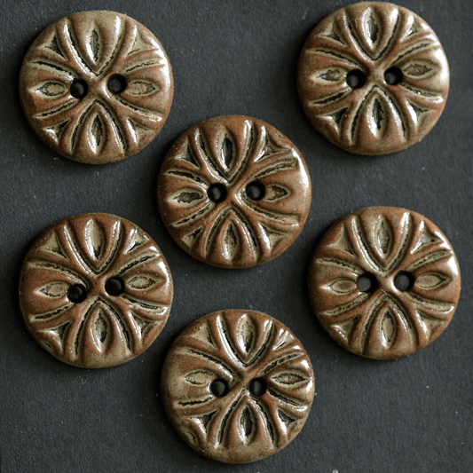 6 pcs. 18 mm ceramic buttons alhambra