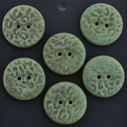 6 pcs. 23mm ceramic buttons moos