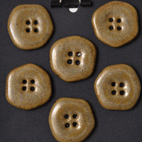 6 pcs. 23mm ceramic buttons olivine