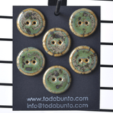 6 pcs. 23mm ceramic buttons seaweed