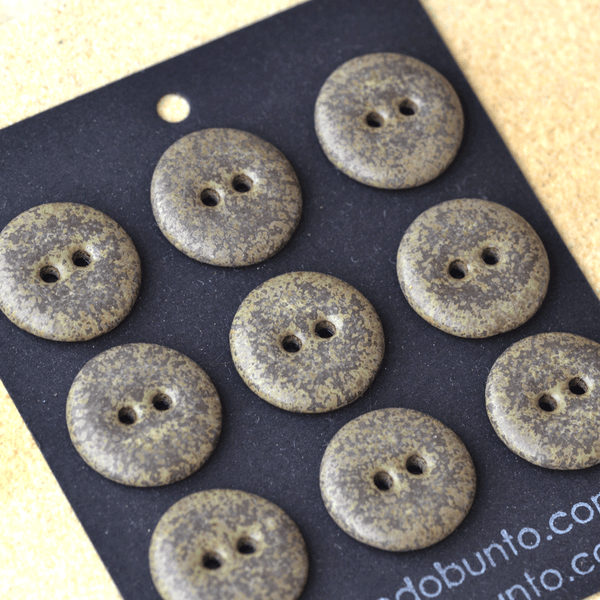9 pcs 17-18mm ceramic buttons brown stone