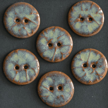 6 pcs. 23mm ceramic buttons lagoon
