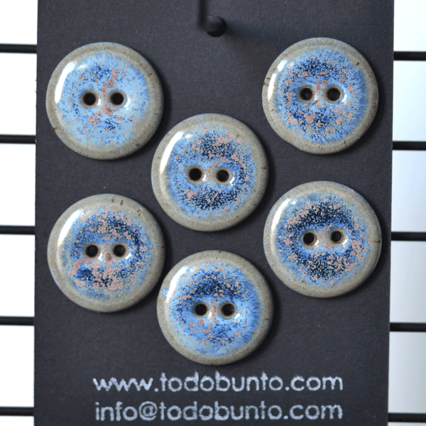 6 pcs. 23mm ceramic buttons universe