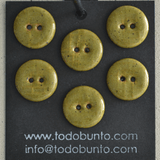 8 pcs. 18mm ceramic buttons deep olive speckle