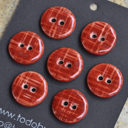 7 pcs. 18mm ceramic buttons cinnabar