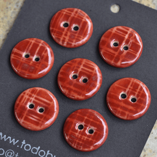 7 pcs. 18mm ceramic buttons cinnabar
