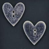 2x ceramic buttons hearts