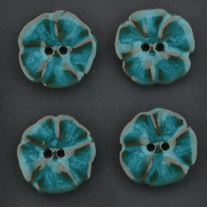 24-25 mm ceramic buttons bright petrol