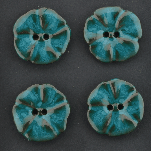 24-25 mm ceramic buttons bright petrol