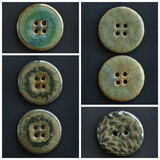 2 pcs. 27-28 mm ceramic buttons green