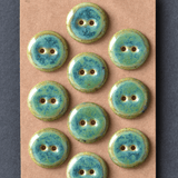 18 mm ceramic buttons blue/green