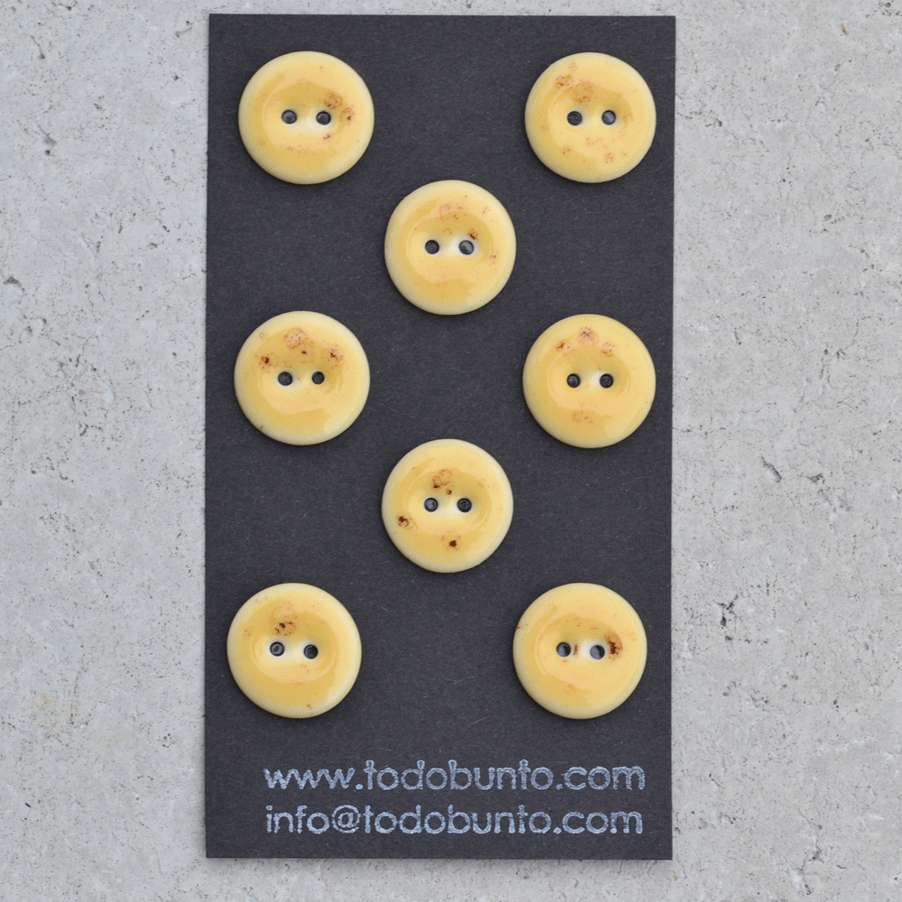 17/18mm porcelain buttons pastel yellow sprinkle