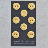 8 pcs. 17/18mm porcelain buttons pastel yellow sprinkle