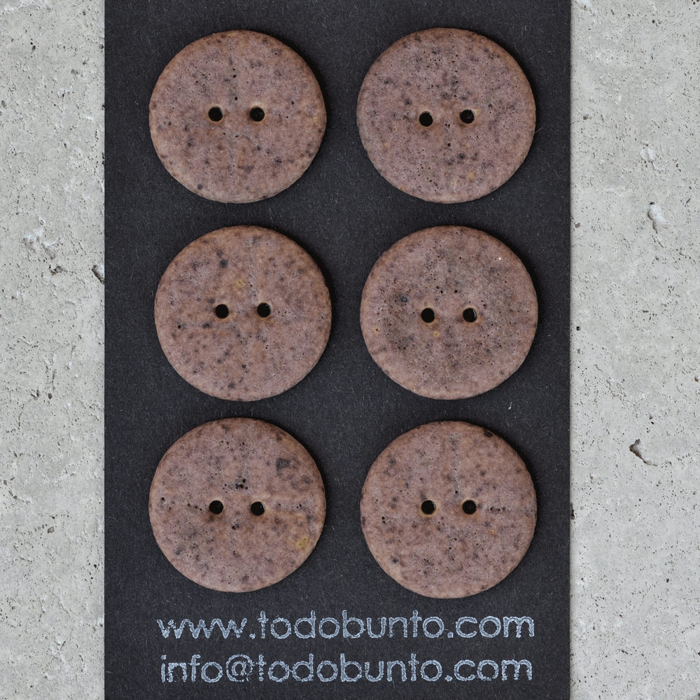 6 pcs. 23mm ceramic buttons lava stone