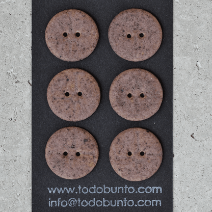6 pcs. 23mm ceramic buttons lava stone