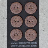 6 pcs. 23mm ceramic buttons lava stone