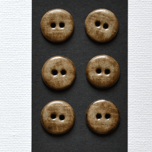 6 pcs. 18 mm ceramic buttons dunes