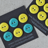 6 pcs. 17-18mm porcelain buttons lemon yellow