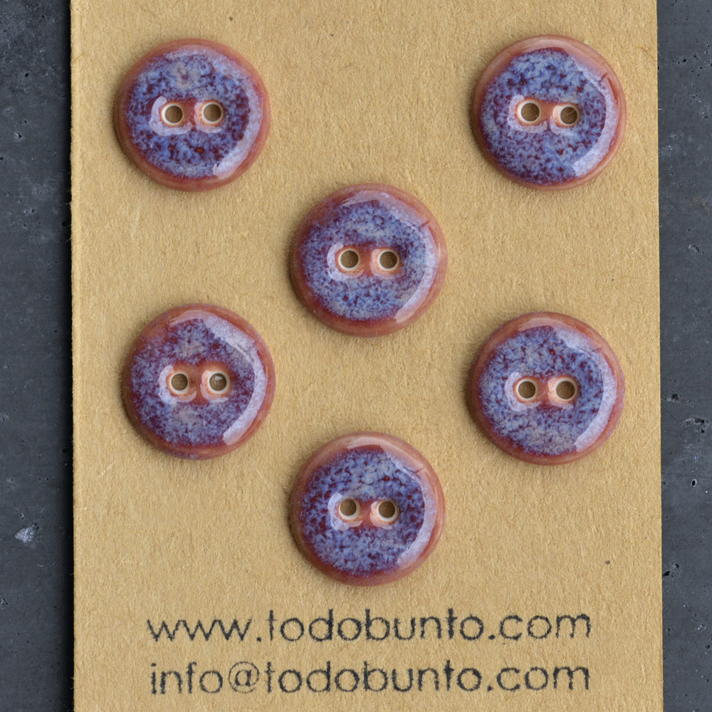 6 pcs. 17-18mm porcelain buttons autumn purple