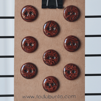 12 pcs. 15-16mm ceramic buttons cinnabar