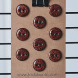 9 pcs. 15-16mm ceramic buttons cinnabar