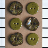 6 pcs. ceramic buttons mix olive