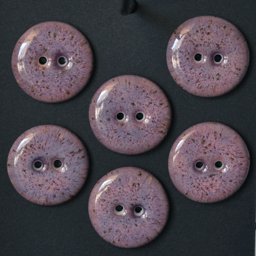 6 pcs. 22mm  porcelain  buttons mulberry