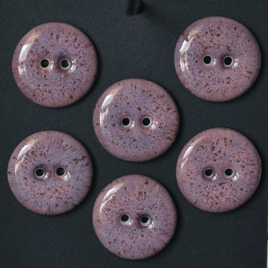 6 pcs. 22mm  porcelain  buttons mulberry