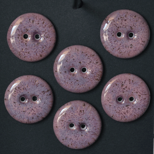 6 pcs. 22mm  porcelain  buttons mulberry